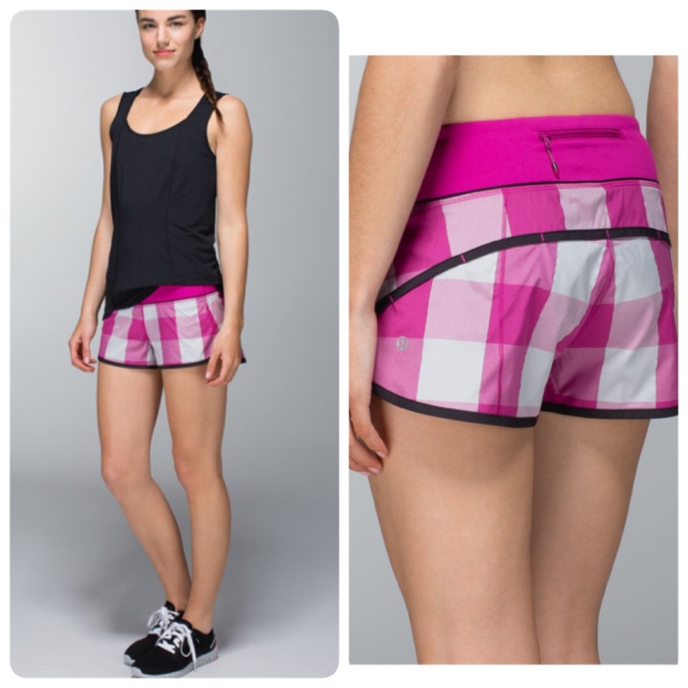 Lululemon Run Speed Short Pink Checks
